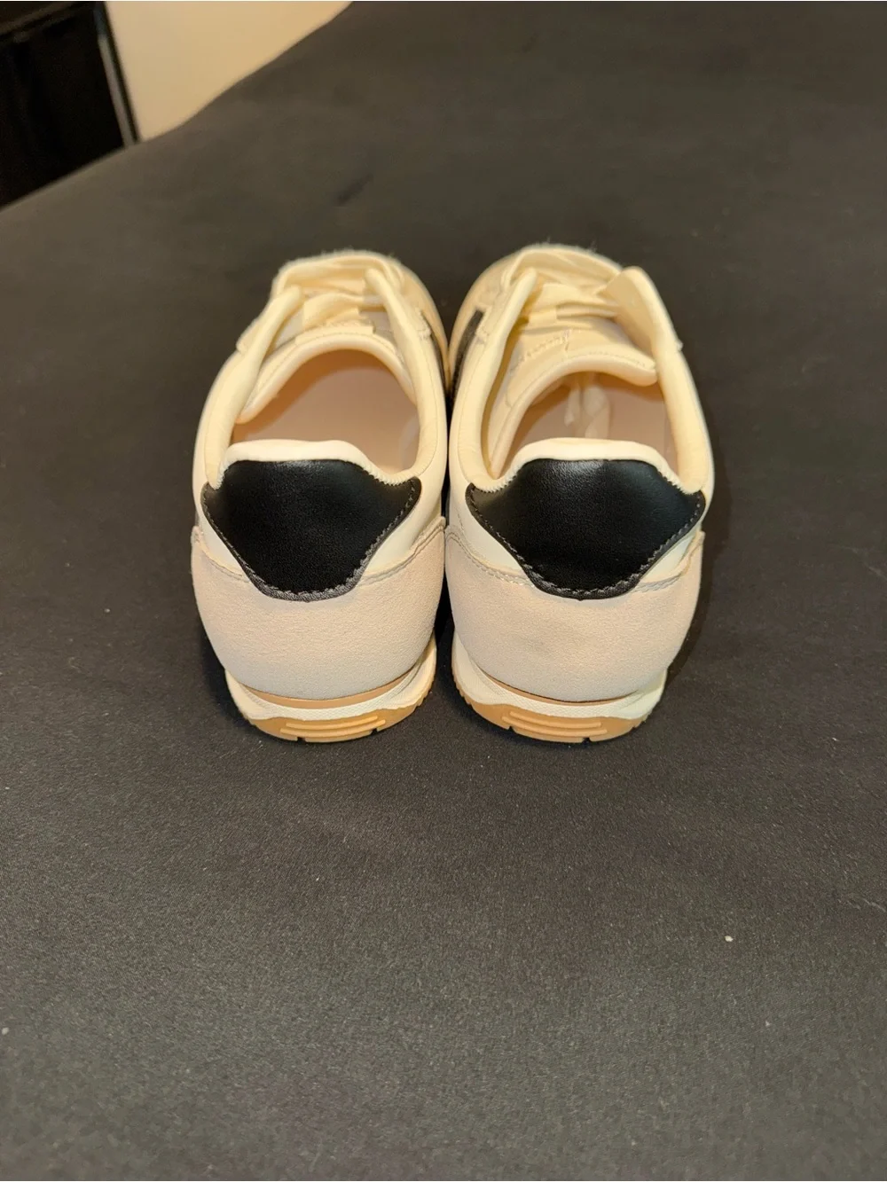 No Boundaries Cream and Black Retro-Style Women's Sneakers